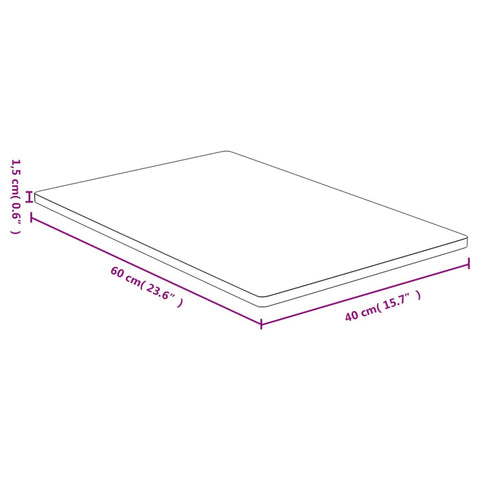 vidaXL Table Top 40x60x1.5 cm Bamboo