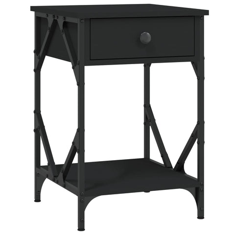 vidaXL Bedside Cabinet Black 40x42x60 cm Engineered Wood