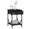 vidaXL Bedside Cabinet Black 40x42x60 cm Engineered Wood