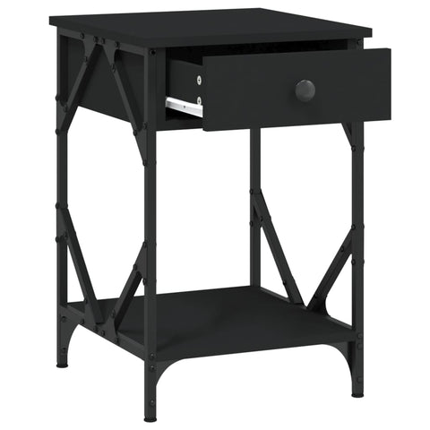 vidaXL Bedside Cabinet Black 40x42x60 cm Engineered Wood