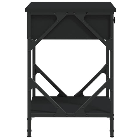 vidaXL Bedside Cabinet Black 40x42x60 cm Engineered Wood
