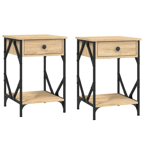 vidaXL Bedside Cabinets 2 pcs Sonoma Oak 40x42x60 cm Engineered Wood
