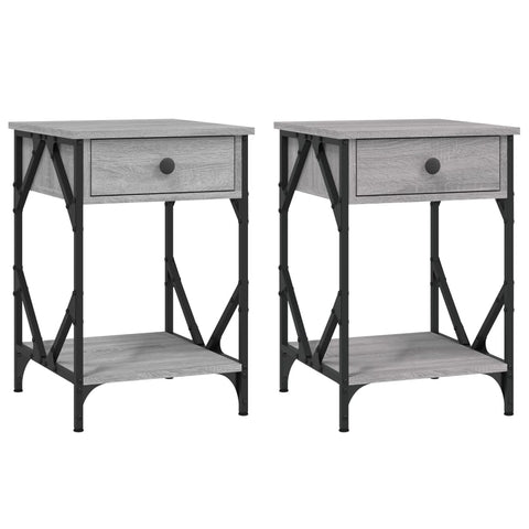vidaXL Bedside Cabinets 2 pcs Grey Sonoma 40x42x60 cm Engineered Wood