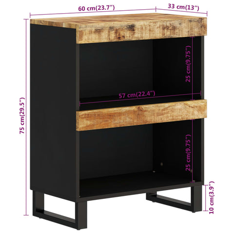 vidaXL Side Cabinet 60x33x75 cm Solid Wood Mango