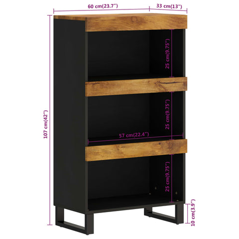vidaXL Side Cabinet 60x33x107 cm Solid Wood Mango