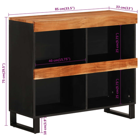 vidaXL Side Cabinet 85x33x75 cm Solid Wood Acacia