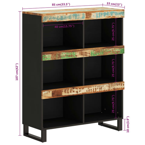 vidaXL Side Cabinet 85x33x107 cm Solid Wood Reclaimed