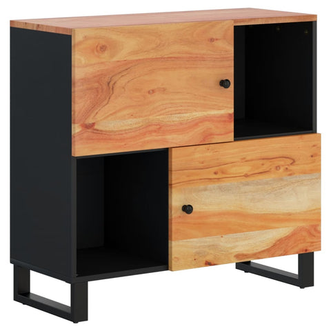 vidaXL Sideboard with 2 Doors 80x33x75 cm Solid Wood Acacia