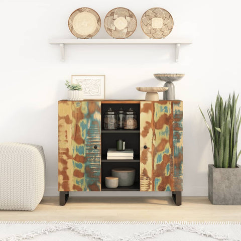 vidaXL Sideboard with 2 Doors 90x33x75 cm Solid Wood Reclaimed