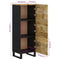vidaXL Highboard with 3 Doors 40x33x110 cm Solid Wood Mango&Iron