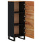 vidaXL Highboard with 3 Doors 40x33x110 cm Solid Wood Acacia&Iron