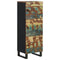 vidaXL Highboard with 3 Doors 40x33x110 cm Solid Wood Reclaimed&Iron