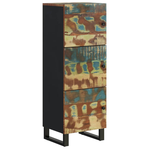 vidaXL Highboard with 3 Doors 40x33x110 cm Solid Wood Reclaimed&Iron