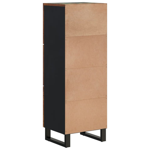 vidaXL Highboard with 3 Doors 40x33x110 cm Solid Wood Reclaimed&Iron