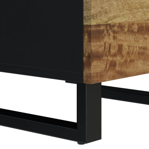 vidaXL Highboard with 3 Doors 40x33x110 cm Solid Wood Mango&Iron