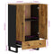 vidaXL Highboard with Drawer 60x33x100 cm Solid Wood Mango&Iron