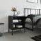 vidaXL Nightstand Black 50x35x60 cm Glass and Steel