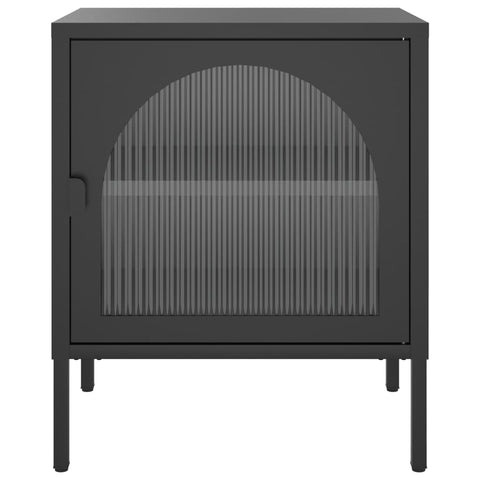 vidaXL Nightstand Black 50x35x60 cm Glass and Steel
