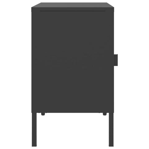 vidaXL Nightstand Black 50x35x60 cm Glass and Steel