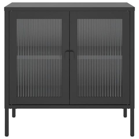 vidaXL Sideboard Black 70x35x70 cm Glass and Steel