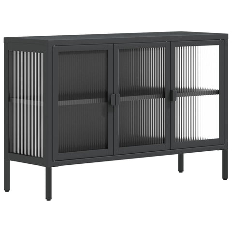 vidaXL Sideboard Black 105x35x70 cm Glass and Steel