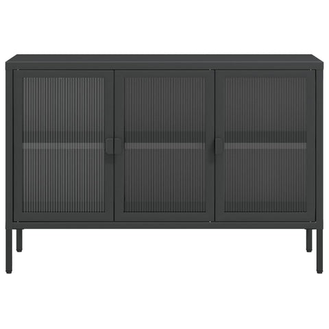 vidaXL Sideboard Black 105x35x70 cm Glass and Steel