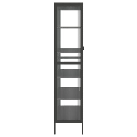 vidaXL Highboard Black 85x40x180 cm Glass and Steel