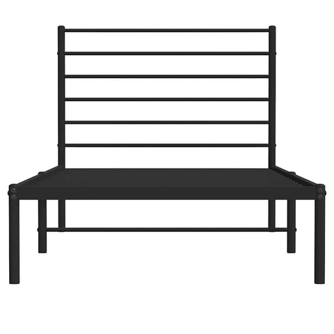 vidaXL Metal Bed Frame without Mattress with Headboard Black 75x190cm