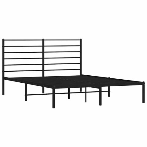 vidaXL Metal Bed Frame without Mattress with Headboard Black 120x190cm