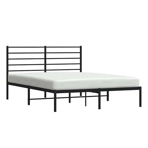 vidaXL Metal Bed Frame without Mattress with Headboard Black 120x190cm