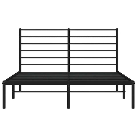 vidaXL Metal Bed Frame without Mattress with Headboard Black 120x190cm