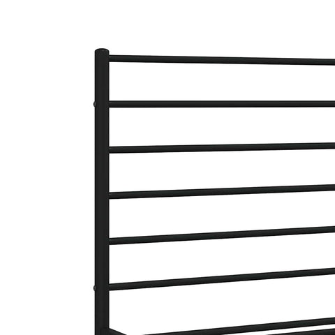 vidaXL Metal Bed Frame without Mattress with Headboard Black 120x190cm