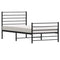 vidaXL Metal Bed Frame without Mattress with Footboard Black 100x190cm