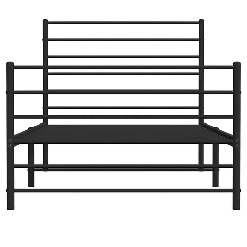 vidaXL Metal Bed Frame without Mattress with Footboard Black 100x190cm