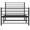 vidaXL Metal Bed Frame without Mattress with Footboard Black 100x190cm