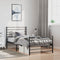 vidaXL Metal Bed Frame without Mattress with Footboard Black 100x190cm
