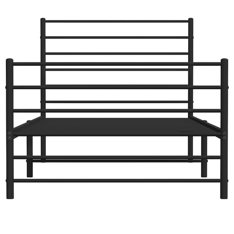 vidaXL Metal Bed Frame without Mattress with Footboard Black 100x200cm