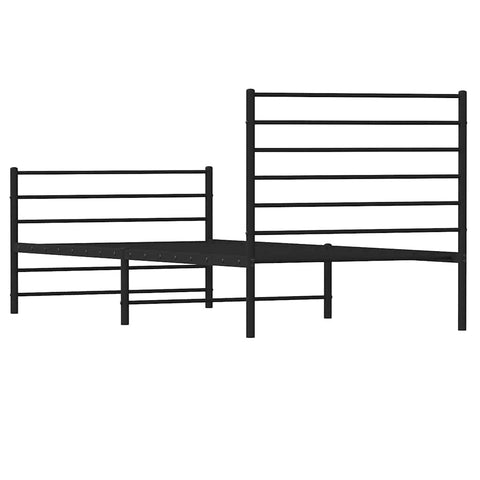 vidaXL Metal Bed Frame without Mattress with Footboard Black 100x200cm