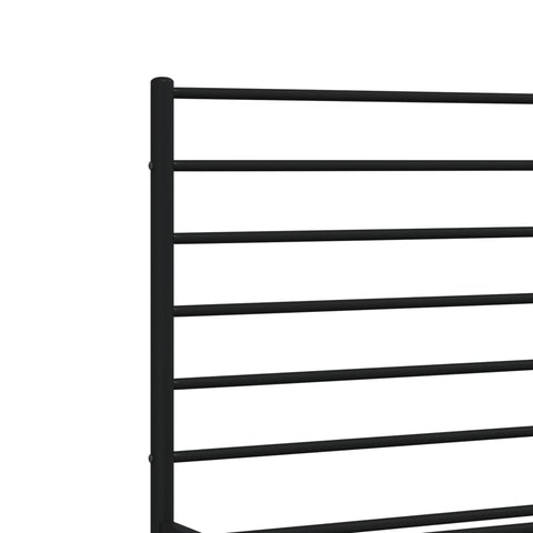 vidaXL Metal Bed Frame without Mattress with Footboard Black 200x200cm