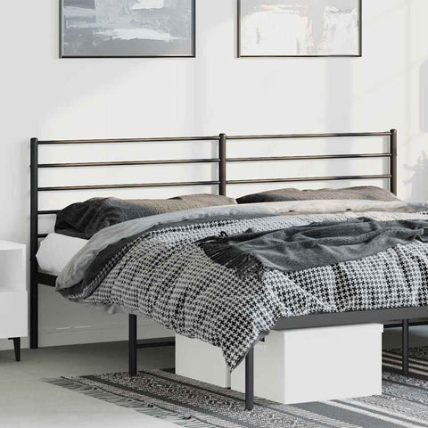 vidaXL Metal Headboard Black 193 cm