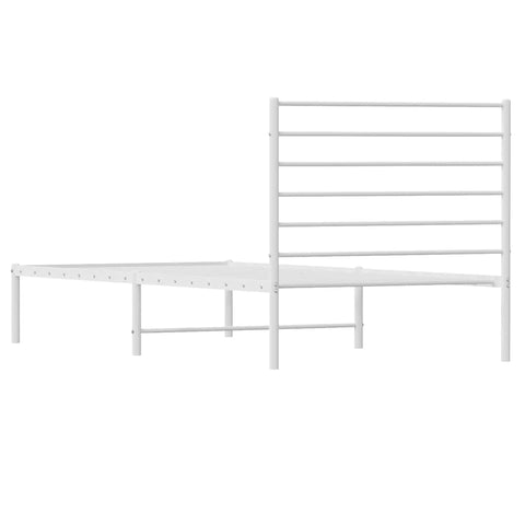vidaXL Metal Bed Frame without Mattress with Headboard White 90x200cm