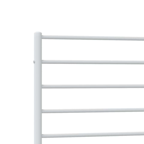 vidaXL Metal Bed Frame without Mattress with Headboard White 90x200cm