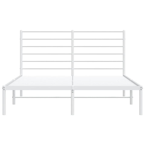 vidaXL Metal Bed Frame without Mattress with Headboard White 140x200cm