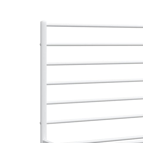 vidaXL Metal Bed Frame without Mattress with Headboard White 140x200cm