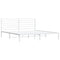 vidaXL Metal Bed Frame without Mattress with Headboard White 200x200cm