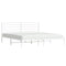 vidaXL Metal Bed Frame without Mattress with Headboard White 200x200cm