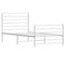 vidaXL Metal Bed Frame without Mattress with Footboard White 100x200cm