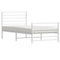vidaXL Metal Bed Frame without Mattress with Footboard White 100x200cm