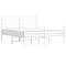 vidaXL Metal Bed Frame without Mattress with Footboard White 120x190cm