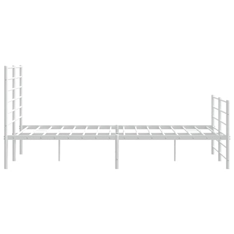 vidaXL Metal Bed Frame without Mattress with Footboard White 120x190cm
